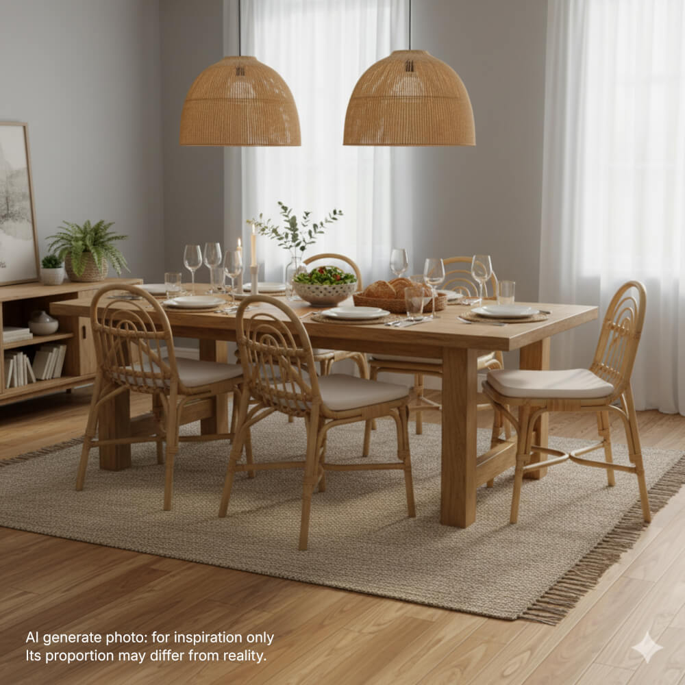 เก้าอี้ทานข้าว หวายแท้ PISAMAI รุ่น LEK DINING CHAIR ขนาด 42*55*88 ซม. สีธรรมชาติ